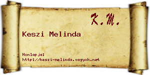 Keszi Melinda névjegykártya